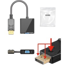 Goobay DisplayPort to VGA Adapter 0.15m - Premium 1080p 60Hz for Crisp HD Visuals - Ideal for Your Gaming and Streaming Needs!